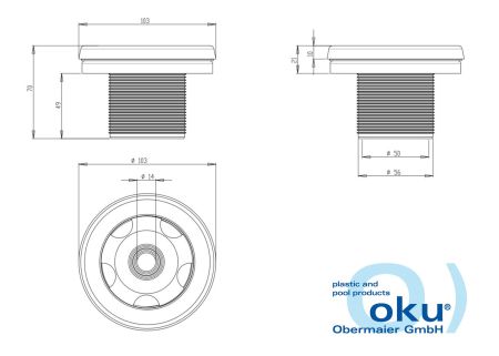 Einlaufdüse 2" AG mit verstellbarer Kugel