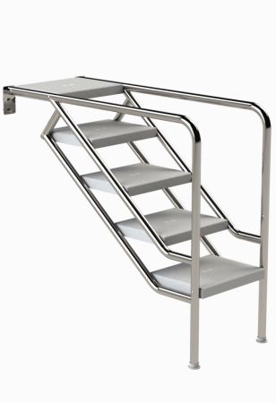 Ideal Eichenwald - Modell 08.3 Treppe MIAMI nur Unterteil Ø40 *V4A* - 5-stufig, ABS-Stufen
