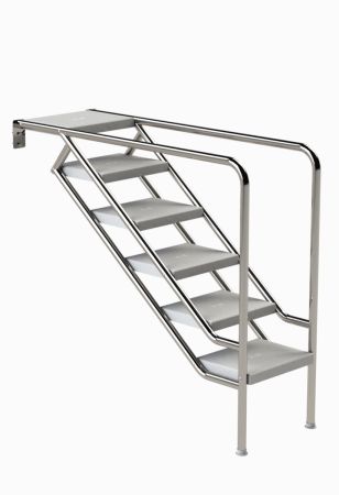 Ideal Eichenwald - Modell 08.3 Treppe MIAMI nur Unterteil Ø40 *V4A* - 6-stufig, ABS-Stufen