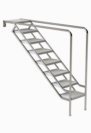 Ideal Eichenwald - Modell 08.3 Treppe MIAMI nur Unterteil Ø40 *V4A* - 8-stufig, ABS-Stufen