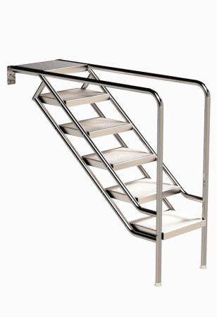 Ideal Eichenwald - Modell 08.3 Treppe MIAMI nur Unterteil Ø40 *V4A* - 6-stufig, VA-Stufen