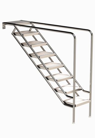 Ideal Eichenwald - Modell 08.3 Treppe MIAMI nur Unterteil Ø40 *V4A* - 8-stufig, VA-Stufen