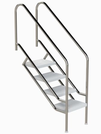 Ideal Eichenwald - Modell 08.1 Treppe MIAMI Ø40 *V4A* - 4-stufig VARIO ohne Montageset ABS - Stufen