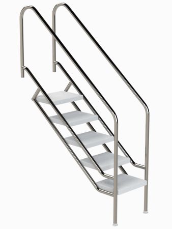 Ideal Eichenwald - Modell 08.1 Treppe MIAMI Ø40 *V4A* - 5-stufig VARIO ohne Montageset ABS - Stufen