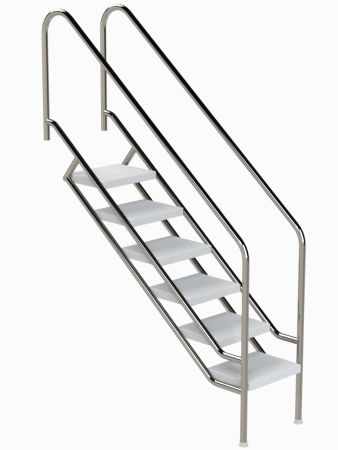 Ideal Eichenwald - Modell 08.1 Treppe MIAMI Ø40 *V4A* - 6-stufig VARIO ohne Montageset ABS - Stufen
