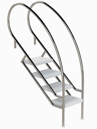 Ideal Eichenwald - Modell 08.1 Treppe MIAMI SWING Ø40 *V4A* - 4-stufig VARIO ohne Montageset ABS - Stufen