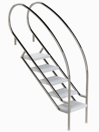 Ideal Eichenwald - Modell 08.1 Treppe MIAMI SWING Ø40 *V4A* - 5-stufig VARIO ohne Montageset ABS - Stufen