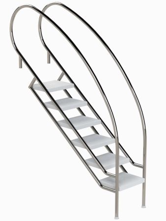 Ideal Eichenwald - Modell 08.1 Treppe MIAMI SWING Ø40 *V4A* - 6-stufig VARIO ohne Montageset ABS - Stufen