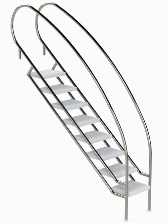 Ideal Eichenwald - Modell 08.1 Treppe MIAMI SWING Ø40 *V4A* - 8-stufig VARIO ohne Montageset ABS - Stufen