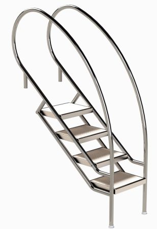 Ideal Eichenwald - Modell 08.1 Treppe MIAMI SWING Ø40 *V4A* - 4-stufig VARIO ohne Montageset VA - Stufen