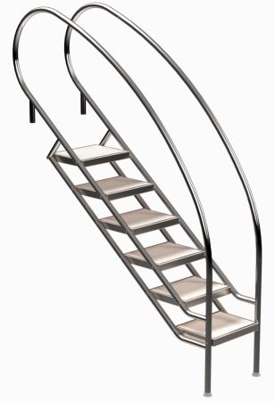 Ideal Eichenwald - Modell 08.1 Treppe MIAMI SWING Ø40 *V4A* - 6-stufig VARIO ohne Montageset VA - Stufen