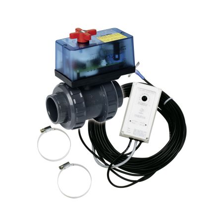 Zweiwegekugelhahn PVC 50 mm komplett mit Differenztemperaturfühler