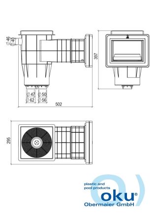 Skimmer Modell Standard mit verlängertem Skimmerhals