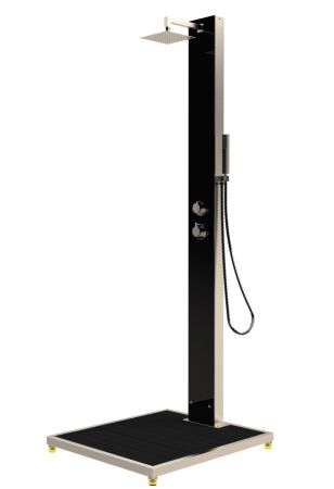 Ideal Eichenwald - Modell 70 Glasdusche Kuba *V2A* inkl. Bodenplatte