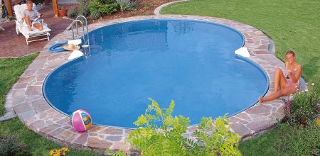 Swimmingpool Achtform Farbe blau 1,20m hoch, Innenhülle 0,6mm