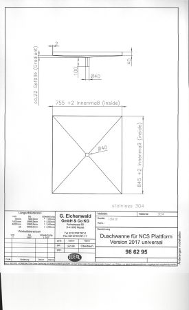 Ablaufwanne für Gartenduschen