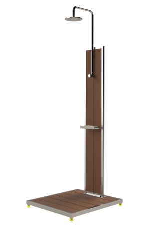 Ideal Eichenwald - Modell 70 Dusche BAHMA WPC V2A/WPC inkl. Bodenplatte 