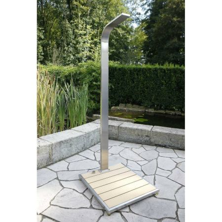 Ideal Eichenwald - Modell 70 Dusche IBIZA WPC V2A/WPC inkl. Bodenplatte