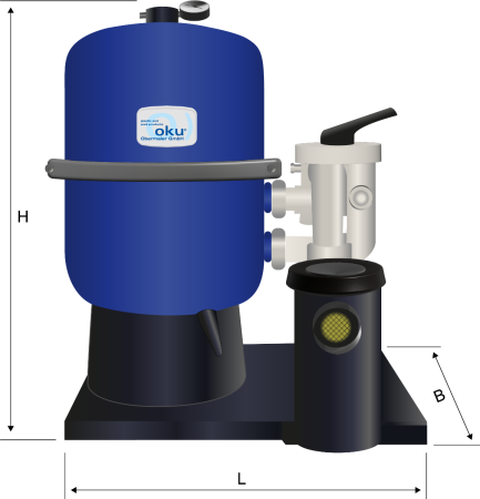 Sandfilteranlage Hawaii 400mmØ mit Pumpe Aqua Plus 6m³/h