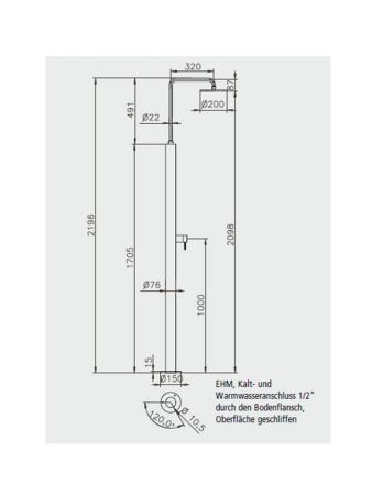 Edelstahl Gartendusche Romeo