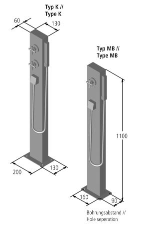 Edelstahl Gartendusche Madeira 