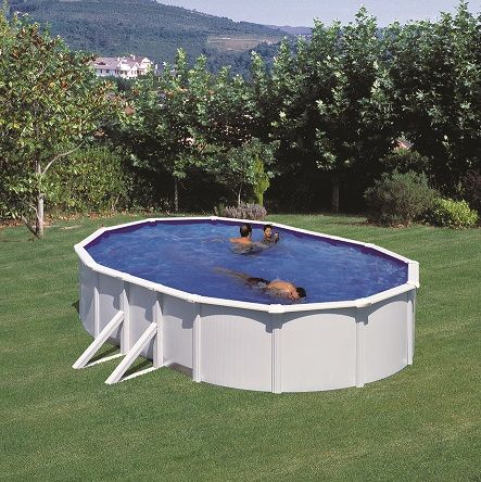 Poolset Feeling in Ovalform und Design weiß 