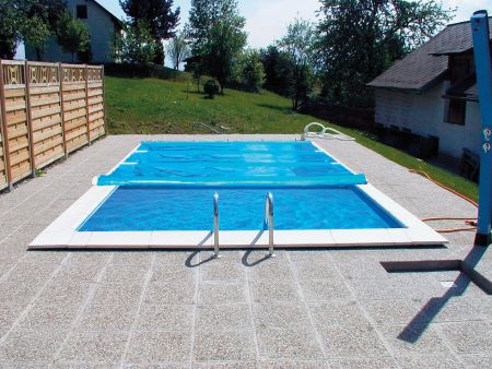 Rollschutzabdeckung für ovale Pools und Achtformbecken 