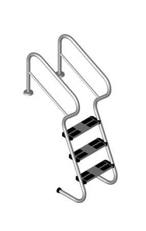 Ideal Eichenwald - Modell 53 Treppenleiter mit Sicherheitsstufen Ø43 V2A