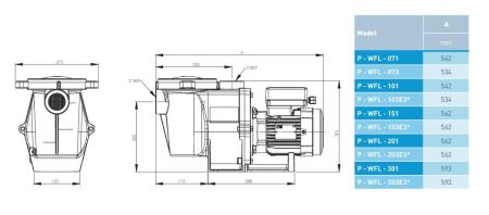 Pentair - WhisperFlo Kunststoffpumpe - P-WFL-103 / 400 V / 0,75 kW / 19 m³/h